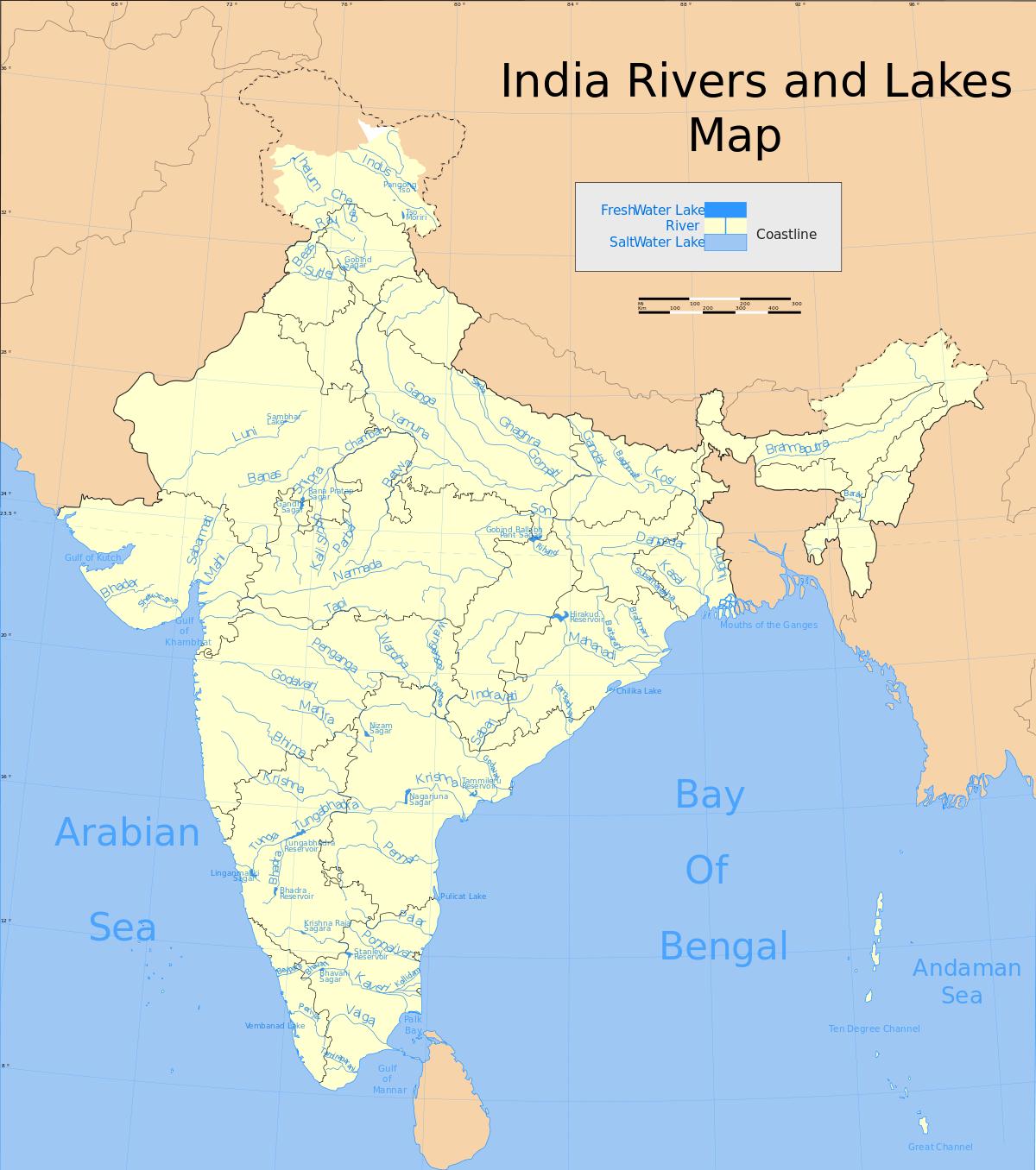 インドのすべての河川地図 すべてのインド川の地図 南アジア アジア