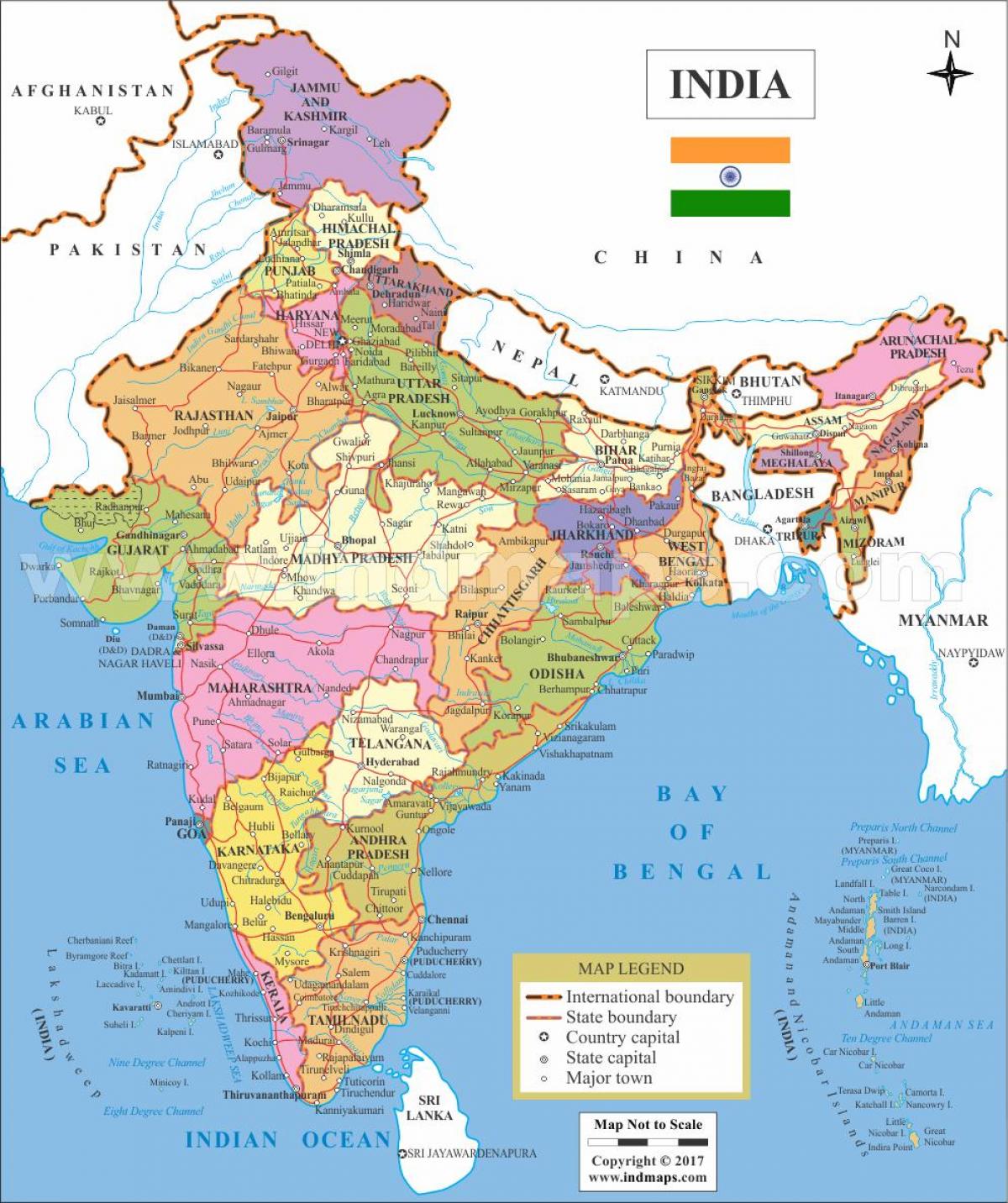 インド地図 地図のインド 南アジア アジア