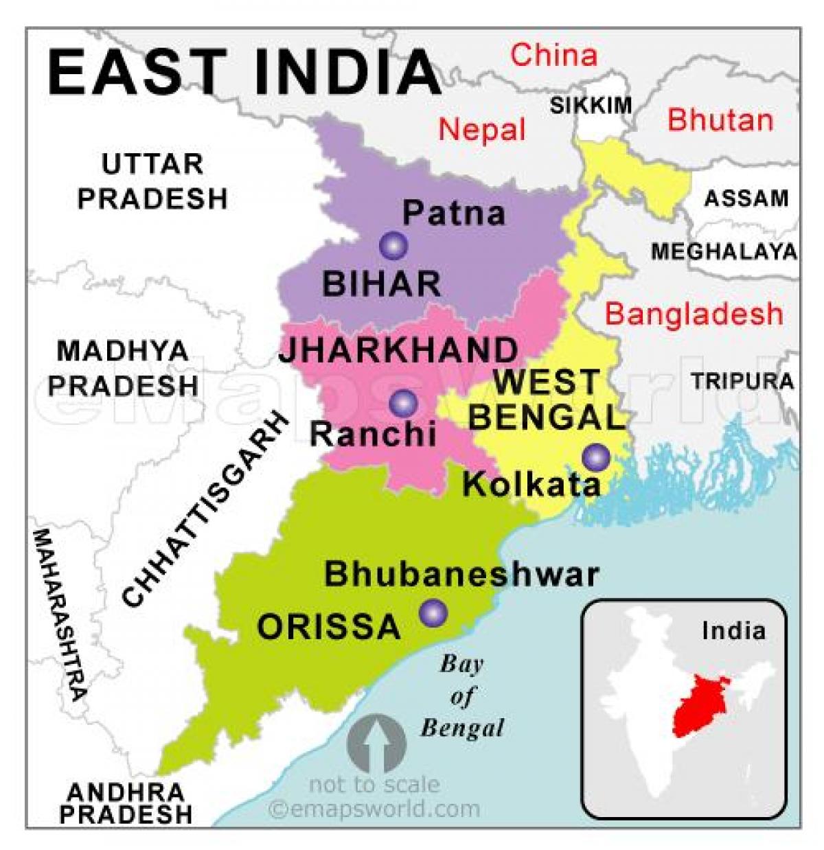 インドの地図east東日本地図のインド 南アジア アジア