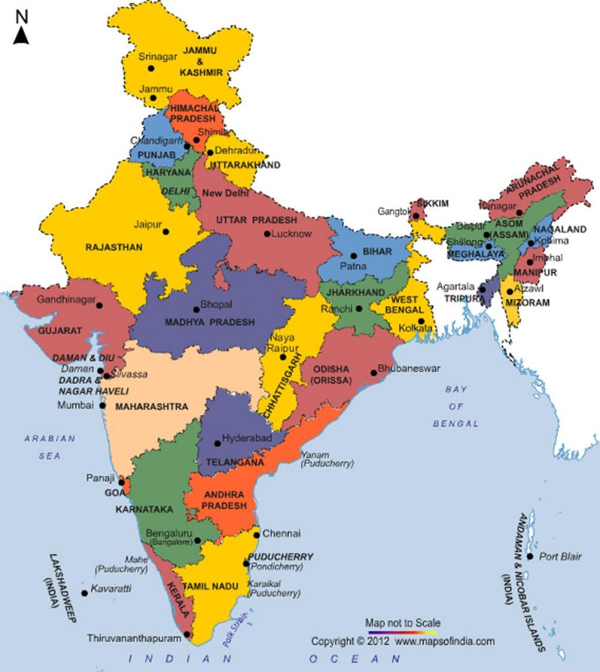 最新の地図インド インドの最新の地図 南アジア アジア