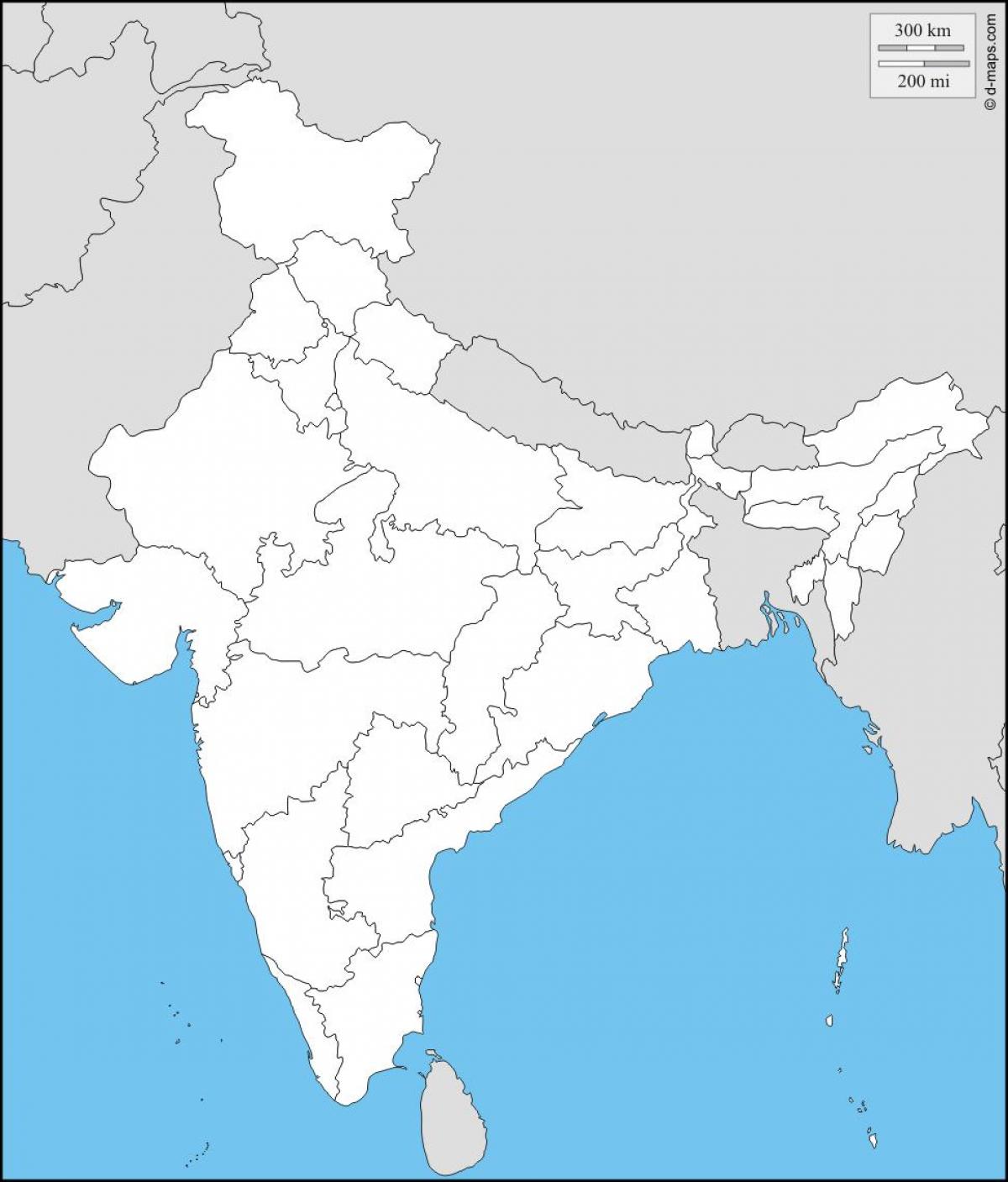 白地図インドの物理的 物理的空白地図のインド 南アジア アジア