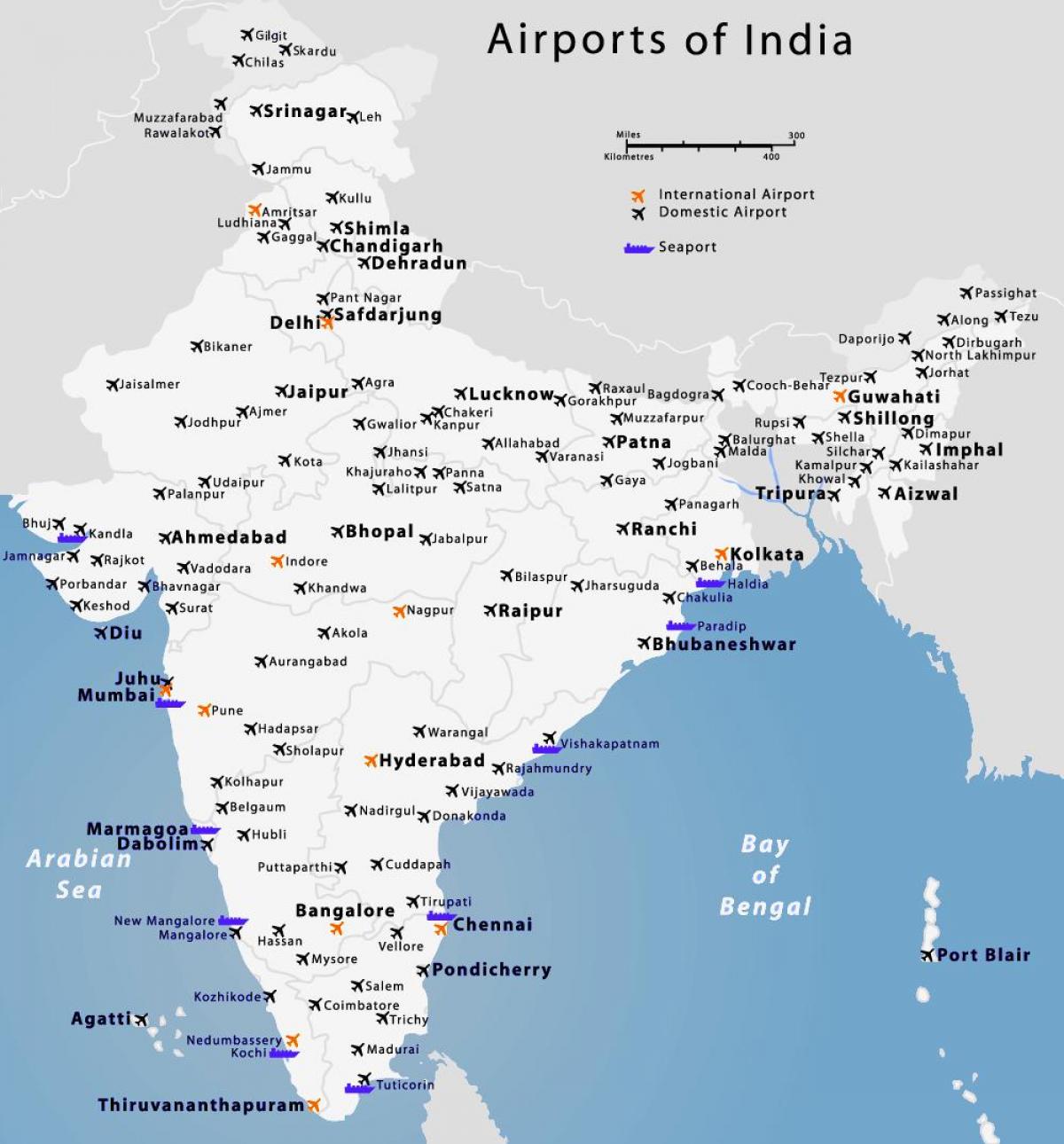 空港のインド地図 地図のインド空港 南アジア アジア
