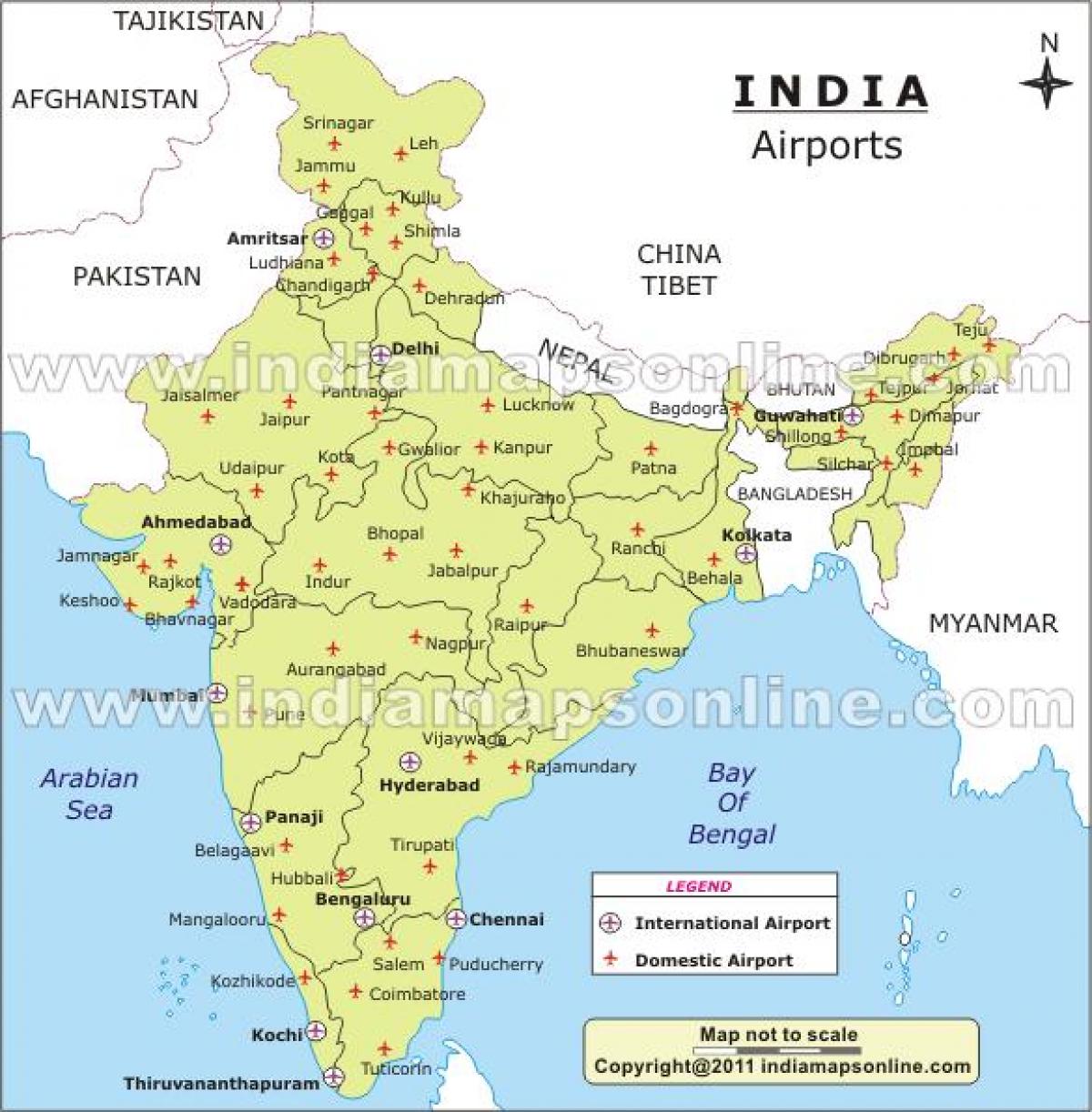 空港地図インド インドの空港地図 南アジア アジア