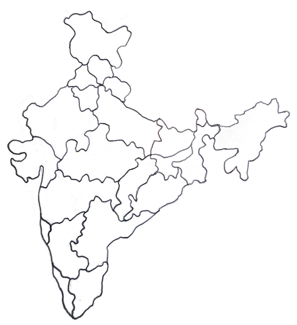 インドの地図描画像