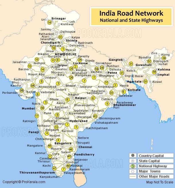 高速道路地図のインド