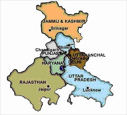 インドの北の地図