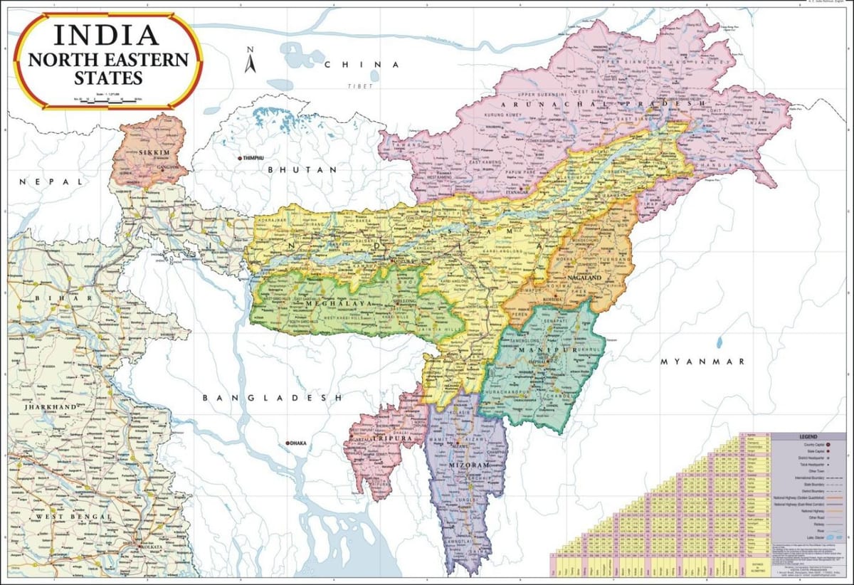 地図インドの北東