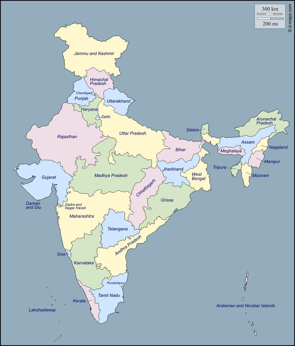 インドマップの名前の状態