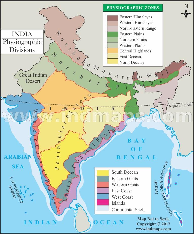インド物理部門の地図