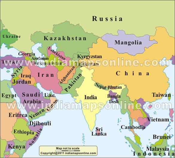 地図インドと近隣諸国