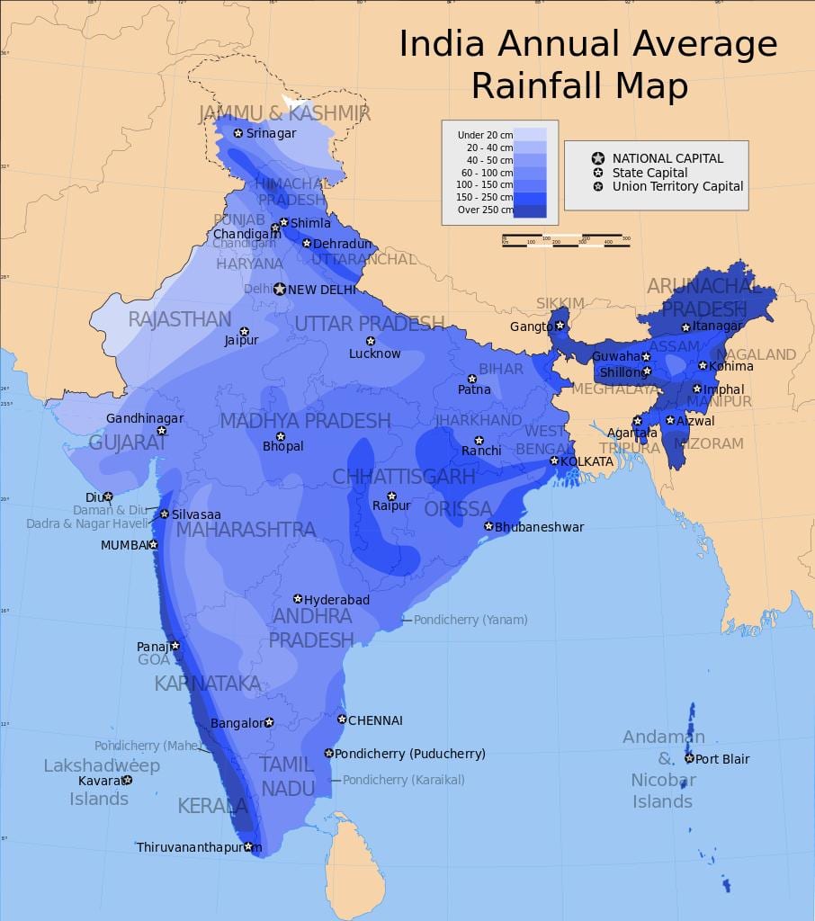 インド合成降水マップ