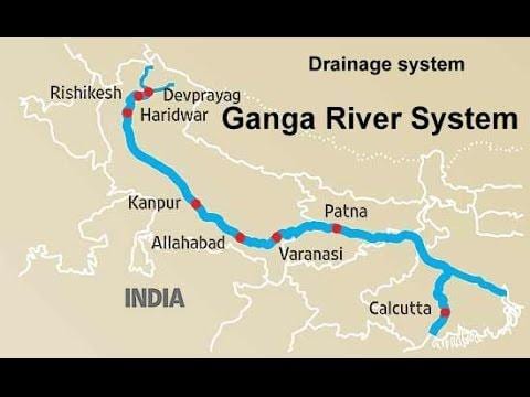 ganga川インドの地図