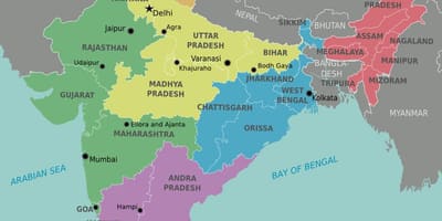 インドの地域地図