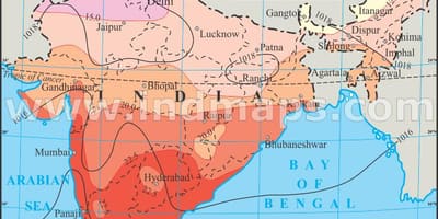 温度インドの地図