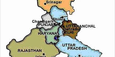 インドの北の地図