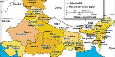 地図の北西インド