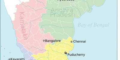 南インドの政治地図