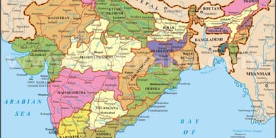 インドの地図の国の都市