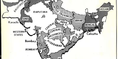 地図インドの前に1947年
