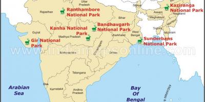 地図の国立公園インド